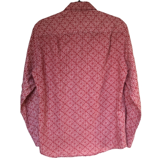 Tasso Elba Men's Red Patterned Button Down Shirt - Picture 6 of 7